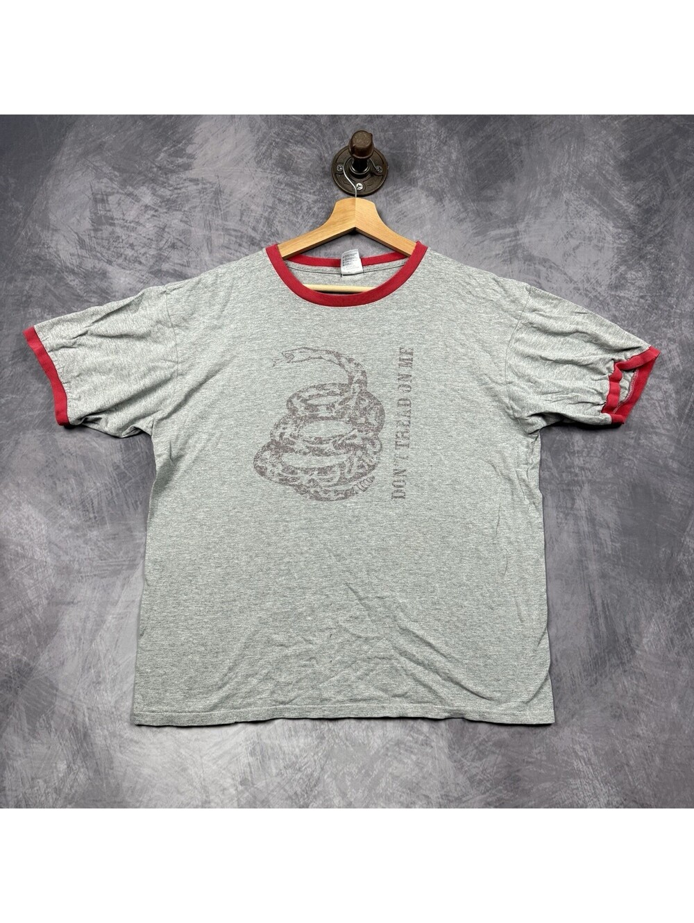Vintage Don't Tread on Me Snake Graphic Ringer Tee Shirt Size XL Y2K